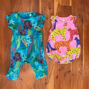 Tea Collections rompers size 3-6 months